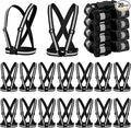 Hercicy 20 Pcs Reflective Vest High Visibility Safety Vests, Adjustable Running Gear Straps Lightweight Reflector for Construction (Black)