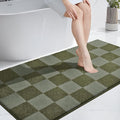 PURRUGS Bathroom Rug Non-Slip Machine Washable 30" x 60", Super Absorbent and Quick-Dry Bath Mat, Extra Soft and Plush Bath Rug for Shower, Bathtub and Sink, Sage Green & Olive Green