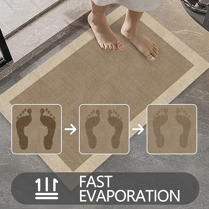 Ultra Thin Door Mat Indoor Entrance, 1/10 in Thin Door Mats for Inside Entry, Non-Slip Rubber Backing Washable Doormat, Fade Resistant, Absorbent, Low Profile Dirt Trapper, 35"X24",Orange