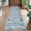 Modern Abstract Hallway Runner Rug, Grey Blue White Washable Kitchen Runner Non-Slip Soft 2x8 Runner Rug Thin Print Faux Wool Carpet for Entryway Bedroom Laundry Room Indoor Home Decor