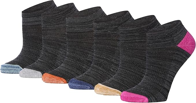 Tipi Toe Women’s 6-Pack Athletic Cushioned Running Ankle Socks – Soft, Breathable Fabric with Arch Support for Comfort