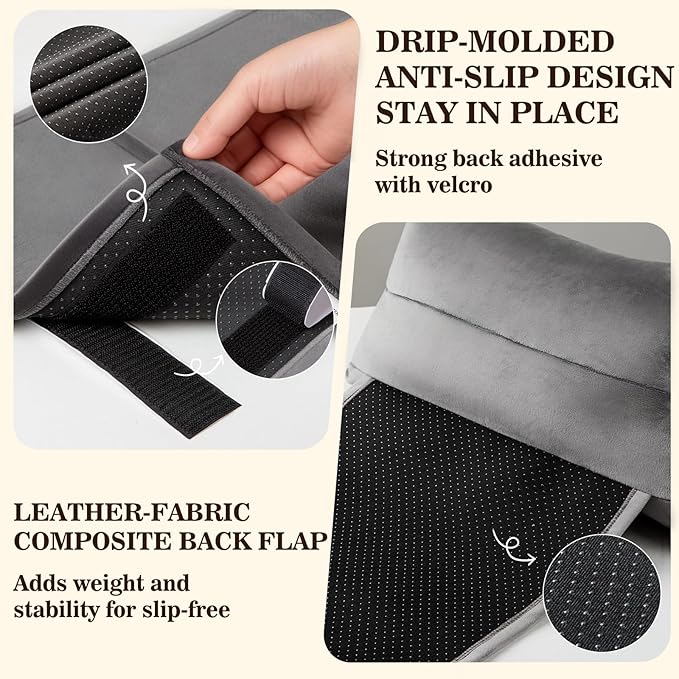 Recliner Headrest Pillow, Adjustable Neck & Head Support Pillow, Soft Velvet Non-Slip Headrest for Recliner, Couch, Chair, Sofa