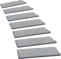 PURE ERA Carpet Stair Treads Ultra Plush 8" X 30" Soft Indoor Stair Protectors Pet-Friendly Non-Slip Skid Resistant Tape Free Washable Reusable (2 Pieces,Grey)