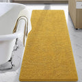 LOCHAS Luxury Bathroom Rug Shaggy Bath Mat 24 x 60 Inch, Washable Non Slip Bath Rugs for Bathroom Shower, Soft Plush Chenille Absorbent Carpets Mats, Yellow
