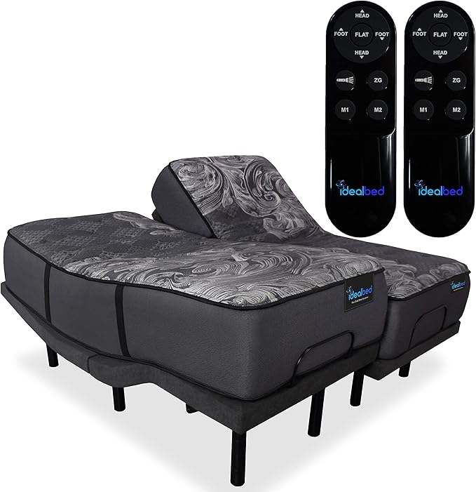iDealBed iQ5 Luxury Hybrid Mattress and Adjustable Bed Sleep System, Pressure Relief Sleep, Zero Gravity, Anti-Snore, Custom Comfort Positions (Split King, Luxury Plush (Medium Soft) + 3i Custom)