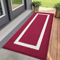 OLANLY Indoor Door Mat, 47x20, Non-Slip Absorbent Resist Dirt Entrance Mat, Washable Low-Profile Inside Entry Doormats for Entryway, Red