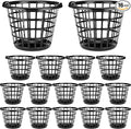 Uiifan 16 Pcs Black Lightweight Laundry Baskets Plastic Large Round Bushel Baskets Capacity Plastic Clothes Basket Space Saving Narrow Laundry Hampers