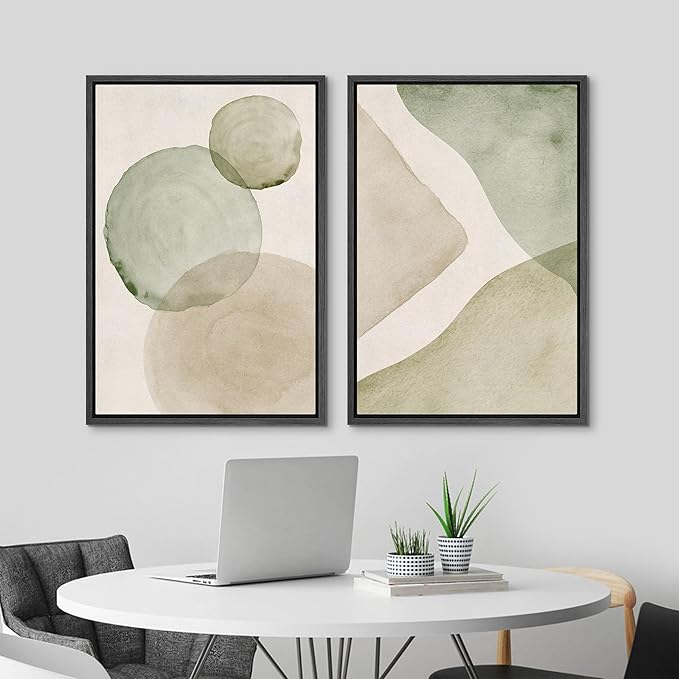 MUDECOR Framed Canvas Print Wall Art Dynamic White Brushstroke Abstract Illustrations Modern Art Decorative Bohemian Colorful Chic for Living Room, Bedroom, Office - 24"x36"x2 Black