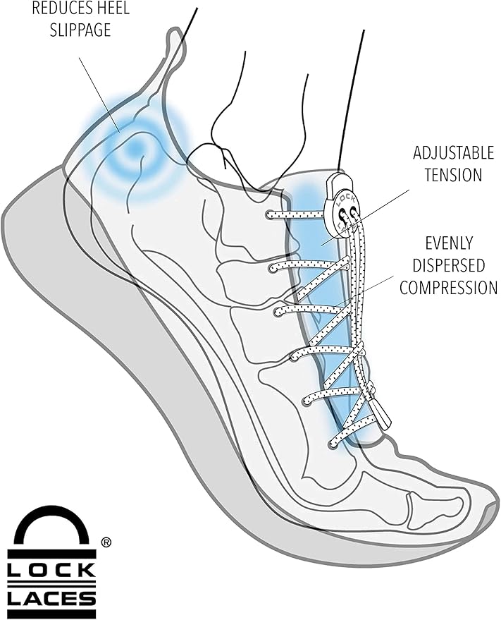 Lock Laces - Elastic No Tie Shoelaces 1 Size Fits All for Kids Adults Tieless Shoe Laces Tennis Shoes Sneakers