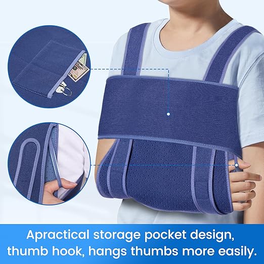 Velpeau Arm Sling for Sleep, Shoulder Immobilizer for Children, Boys, Girls - Very Soft Sling for Rotator Cuff Tear, Fractured, Dislocation, Broken, Postoperative, Fits Left & Right (S: Bust 25″-31.5″)