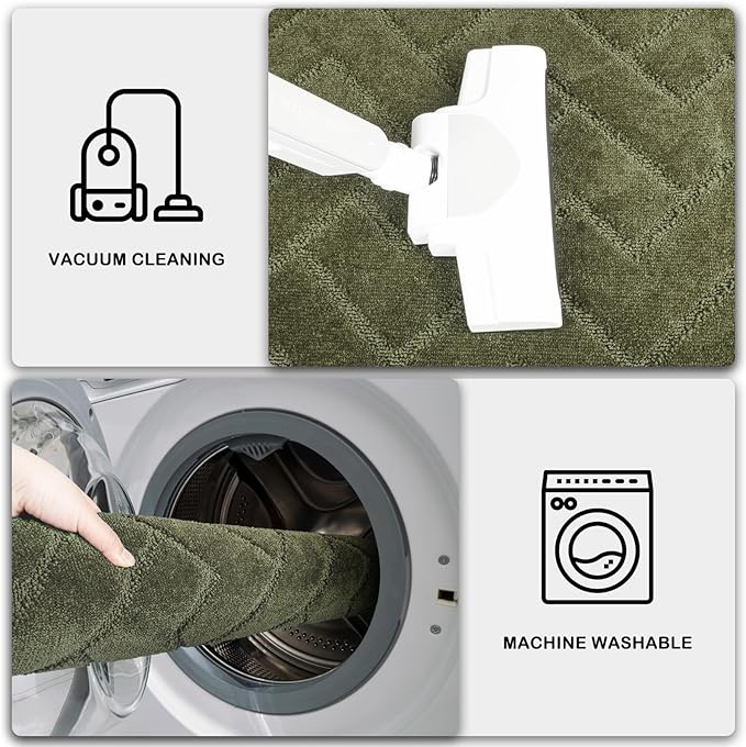 PURRUGS Dirt Trapping Door Mat 24" x 35.5", Non-Slip Machine Washable Entry Rug, Shoe Scraper, Dog Doormat, Super Absorbent Welcome Mat for Front & Back Door, Muddy Wet Shoes & Paws, Sage Green
