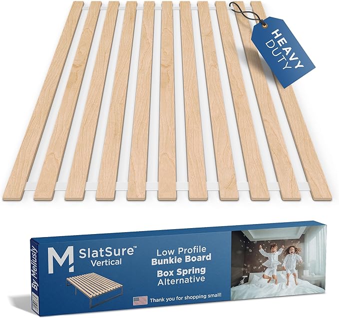 Meliusly SlatSure Queen Size Bunkie Board – Heavy Duty Vertical Bed Slats & Foldable Wooden Support Board for Sagging Mattress or Platform Bed Frame, Box Spring Alternative and Replacement