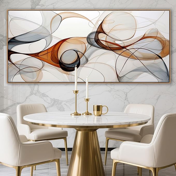 KLAKLA Extra Large Wall Art 86x29 Inches - Abstract Huge Canvas Picture Wall Decor Living Room Oversized Artwork for Walls Bedroom Office Decoration Modern Frame Wall Art