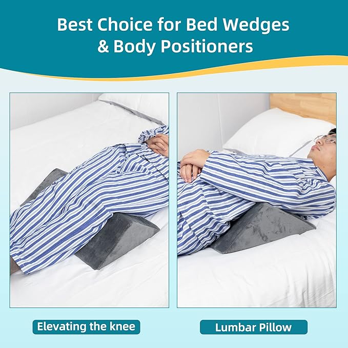 Fanwer Bed Wedges & Body Positioners for Elderly (3 in 1),40 Degree Triangle Wedges for Bed Positioning,Triangle Pillow for After Surgery, Wedges for Bedsores,Wedge Pillow for Positioning
