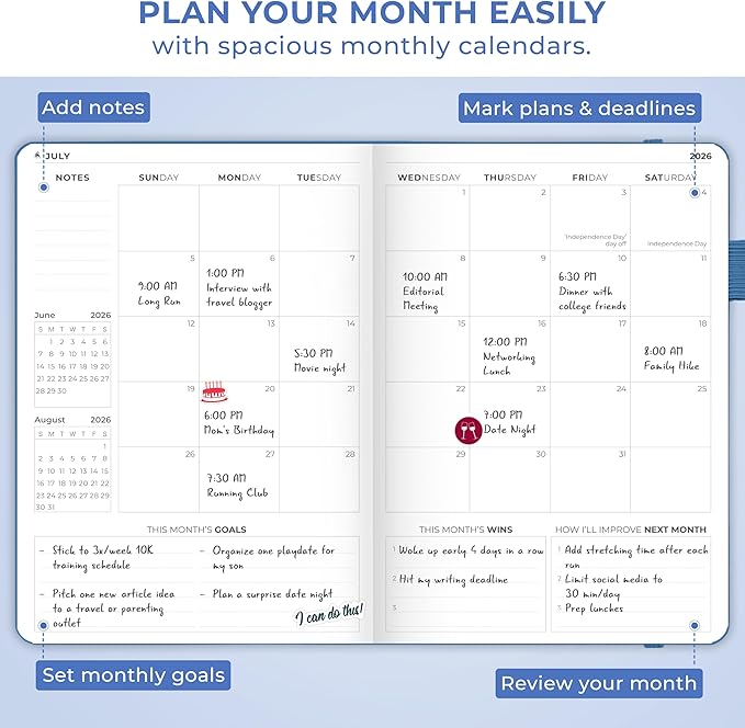 Clever Fox Dated Planner Premium 2026 – Weekly Agenda for Planning & Time Management –Notebook with Habit Tracker & To-do List (Mystic Blue)