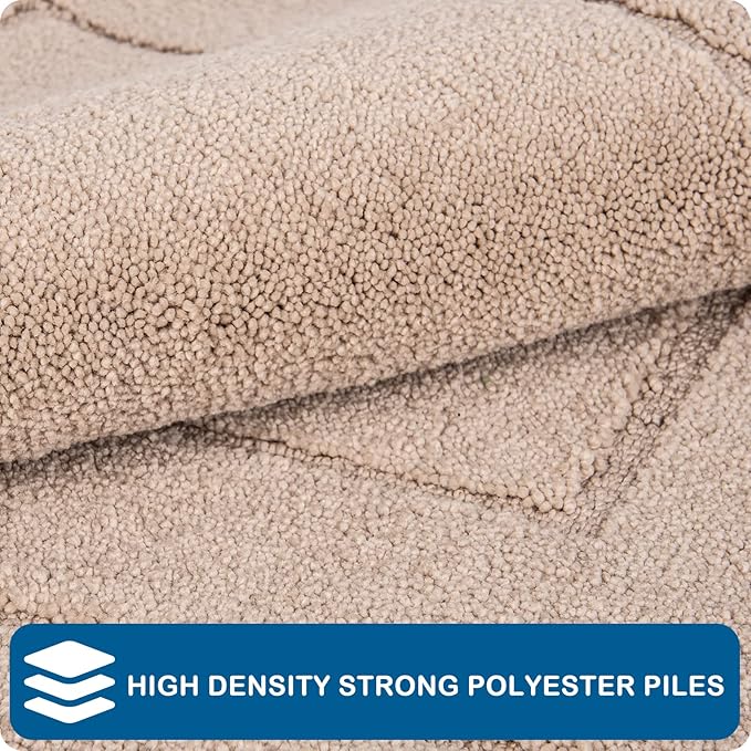 PURRUGS Machine Washable Kitchen Runner Rug 24" x 70", Non-Slip/Skid Hallway Runner Rug, Super Absorbent Soft Area Rug for Kitchen, Hallway & Laundry, Rolled Packaging, Beige