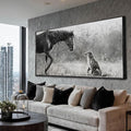 Black Home Wall Decor Horse Canvas Poster Neutral Wall Art 24"x48" Large Pictures for Living Room Kitchen Office Artwork