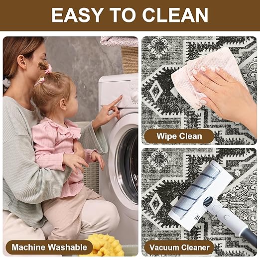 Non Slip Stair Treads for Wooden Steps Indoor, Dark Grey, 15pcs, 30"X8", Soft Carpet Mat, Machine Washable Boho Carpet Treads with Reusable Adhesive Backing, Safety Stair Tread for Dogs, Kids, Elders