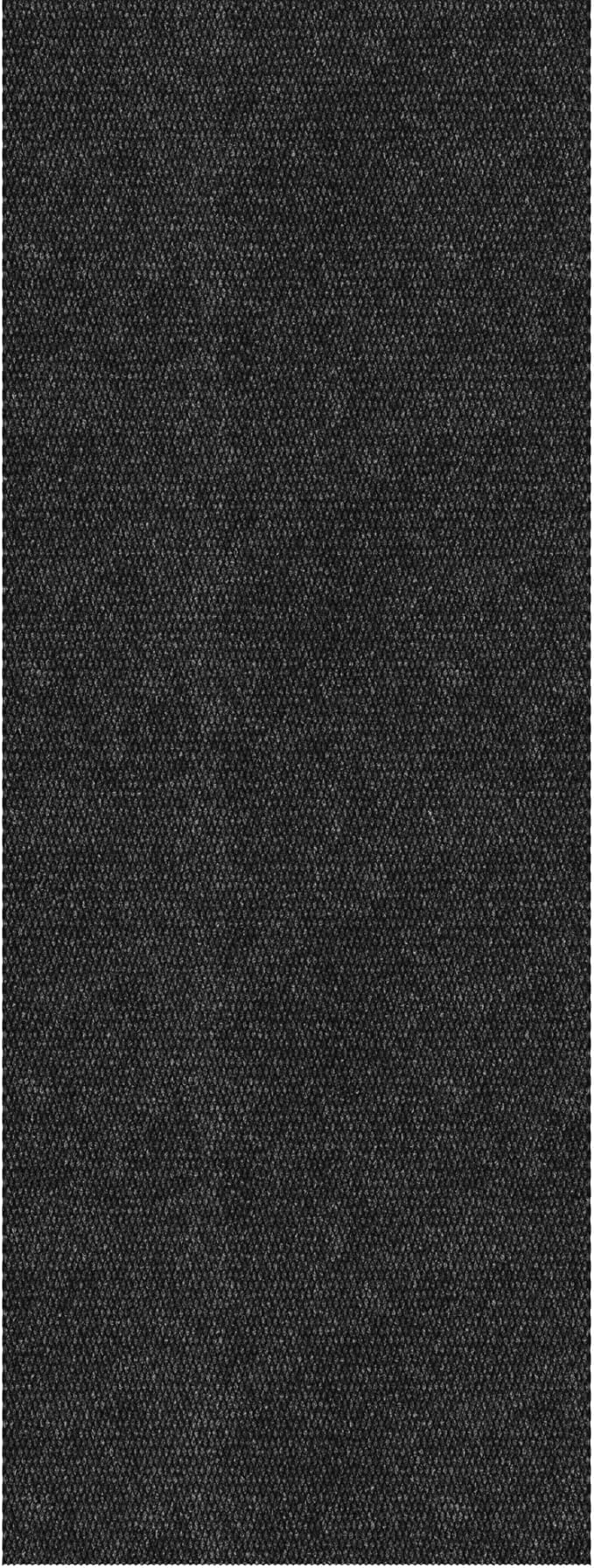 Ottomanson Commercial Scrape Rib Entry Mat – Heavy Duty Ribbed Floor Mat for High Traffic – Non Slip Rubber Back, Waterproof – Indoor Outdoor Use for Offices, Schools, Lobbies, 2'7" x 11', Black