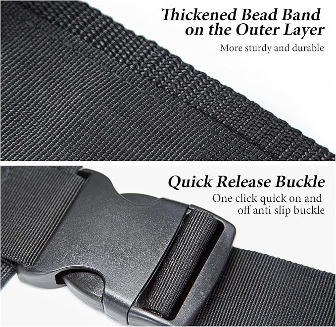 Gait Belt with Handles, Transfer Belt for Elderly, Patient Gait Belts, Transfer Belt Assist, Gait Belts for Seniors, Upgraded Using Rubber Handles (Black)