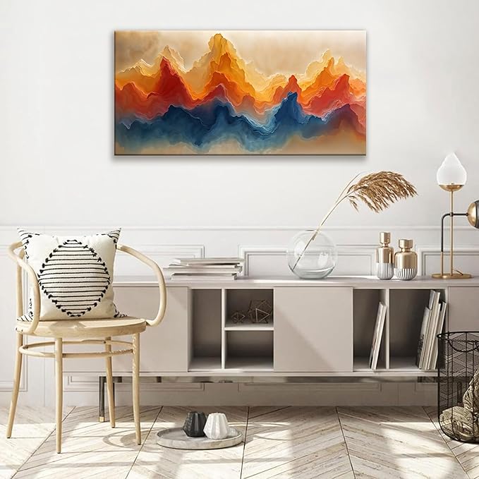Canvas Wall Art Decor Artwork Modern Paintings Abstract Wall Decor Maximalist Colorful Abstract Art Prints Picture For Bedroom Kitchen Office Aesthetic Wall Decoration Artwork Ready To Hang 20" × 40"