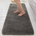 Bathroom Rugs 59x24, Ultra Thick Shaggy Soft Microfiber Absorbent Bath Rug, High Density Foam Latex Non Slip Backing, Machine Washable Bath Mats for Bathroom Floor & Sink, Dark Grey