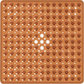 Square Shower Bathtub Mat Non Slip for Inside Shower Clear Brown 21x21 Inch, Shower Stall Mats for Bathroom Floor, Soft Bath Mat for Tub with Big Suction Cups Drain Holes, Easy Washable Dry