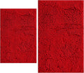 BOANKODU Bathroom Rugs Sets 2 Piece, Extra Soft Chenille Bath Mat Absorbent Bathroom Rug, Bathroom Mat with Sturdy PVC Non-Slip Bottom, Machine Washable Bath Rugs (32x20 Inch + 24x16 Inch, Red)