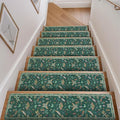 OJIA Insect Print Stair Treads Non Slip 15PCS, 8"x30" Stair Runner for Wooden Steps Indoor, Rubber Stair Mats Residue-Free Staircase Step Treads for Kids, Elders, Pets, Dark Green