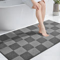 PURRUGS Bathroom Rug Non-Slip Machine Washable 30" x 60", Super Absorbent and Quick-Dry Bath Mat, Extra Soft and Plush Bath Rug for Shower, Bathtub and Sink, Grey & Dark Grey