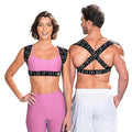 BackEmbrace Posture Corrector for Women and Men - Made in USA - Slim and Adjustable Shoulder Brace - Back Brace for Back Pain Relief- Black Drizzle M/L