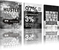 Motivational Office Wall Decor, Inspirational Canvas Wall Art, 3 Pieces Hustle Posters Prints Entrepreneur Success Quote Wall Decor for Lobby Meeting Room Hallway Living Room(36”Wx16”H)