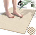 godehone Shower Mats Non Slip Without Suction Cups, PVC Loofah Bathroom Mats, Loofah Mats for Shower and Bathroom, Quick Drying, 23.6× 34.6 Inch, Beige
