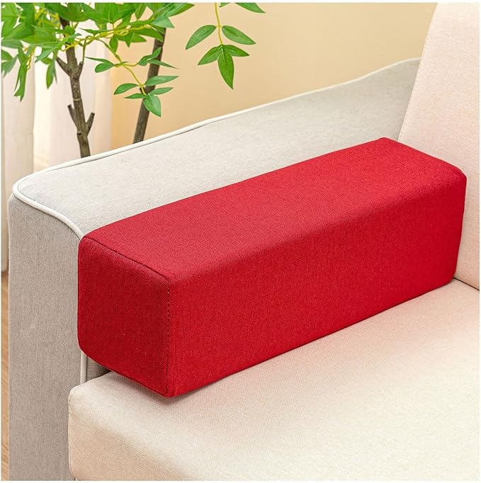 Couch Arm Rest Pillow, High Density Foam Armrest Cushion Removable Pillowcase Washable Elbow Support, Thicken High Density Foam Pad for Recliner Sofa, Bed, Armchair(Style1,33.5X5.9X4.7in)