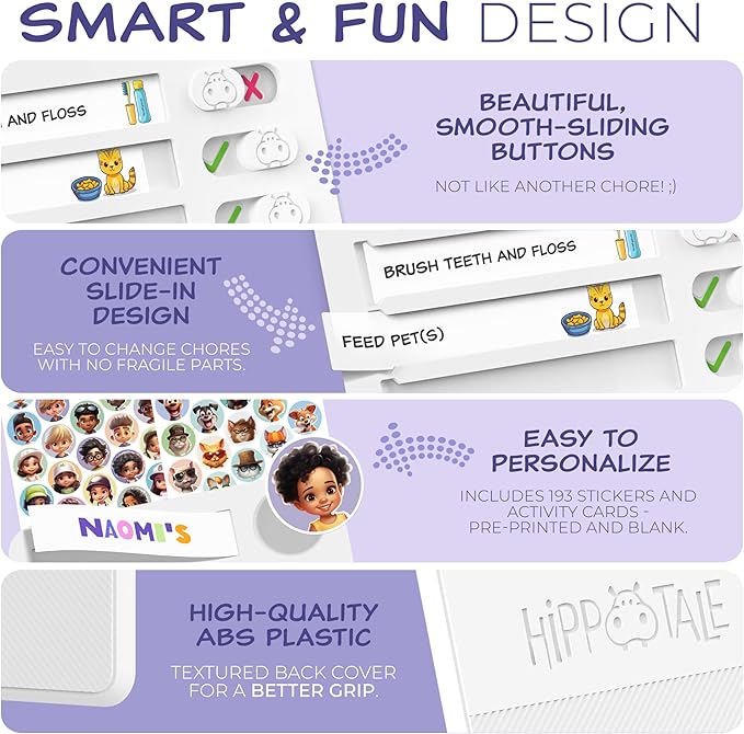 Chores Chart for Kids - Daily Routine Chart for Kids with Checklist & Stickers, Magnetic Kids Chore Chart - Chore Board Visual Schedule for Kids with Autism & Best ADHD Tools for Kids