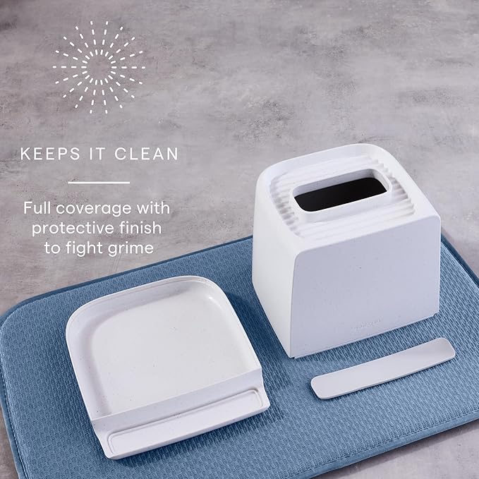 YouCopia The Ledge Tissue Holder, Cube, Square Box Cover with Storage for Phones, Jewelry, Makeup and Accessories for Night Stand, Desk and Bathroom Organization