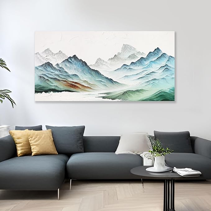 Landscape Canvas Wall Art Modern Painting Wall Art Wall Hanging Decor Framed Artwork Moutain Wall Decor for Living Room Bedroom Dining Room Home Office Decor 20"x40"