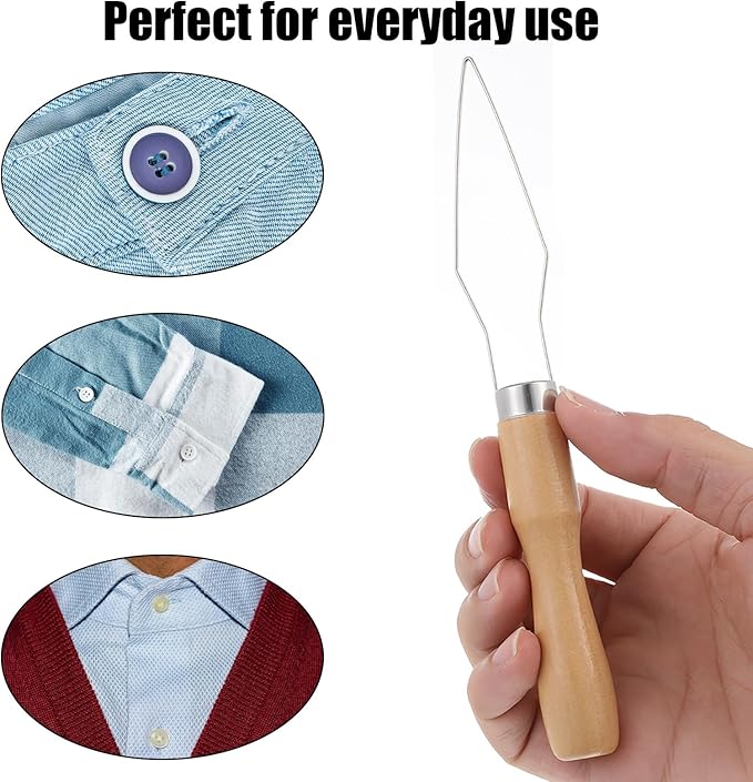 3 Pcs Button Hook Button Helper Tool for Elderly Buttons Hook for Seniors Wood Handle Buttons Fastener Device Assist Dressing Aid Tool One Handed Assist Device Aids for Arthritis & Limited Dexterity