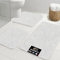 GORILLA GRIP Bathroom Rug Sets 3 Piece, Bath Mat Set and Oval Toilet Base with Rubber Backing, Plush Absorbent Shaggy Chenille Washable Mats, Includes 24x19.5, 24x17 and 30x20 Inch Rugs, White
