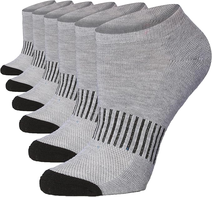 Tipi Toe Women’s 6-Pack Athletic Cushioned Running Ankle Socks – Soft, Breathable Fabric with Arch Support for Comfort