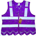 Lace-Mesh Safety Vest for Women & Men - Breathable, High Visibility Vest with Zipper & ANSI Class 2 Reflective Strips