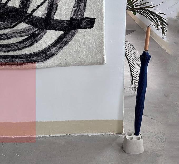 Home Decoration White Concrete Quick Drying Long-Handled Umbrella Storage Stand
