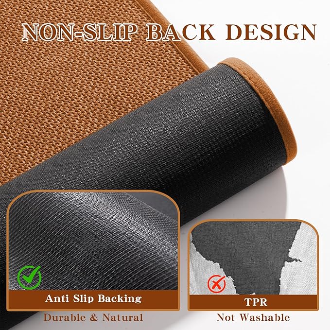 chakme Bathroom Rugs Mat 36x24, Ultra Thin Non Slip Bath Mat Large Quick Dry Absorbent Bath Mat for Bathroom, (Orange, 36"x24")