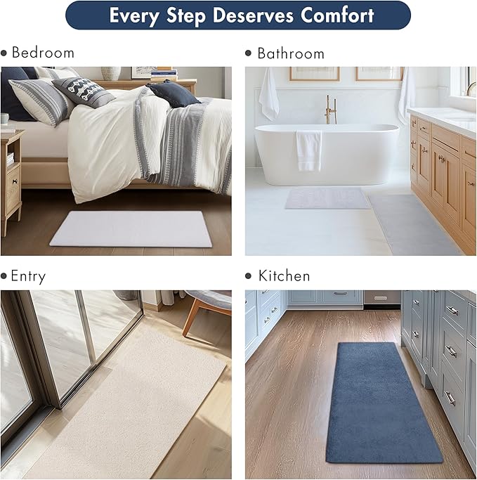 Madison Park Signature Marshmallow Bathroom Rug Non Slip, Luxrurious Plush Bath Mat, Absorbent, Quick Dry, Spa Design Bath Room Décor, 20x24, Navy