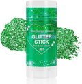 Mysense Green Body Glitter Stick,Sparkling Face Hair Glitter for Mardi Gras Festival Rave Outfit Women,St Patricks Day Accessories,Chunky Mermaid Glitter Face Paint Makeup