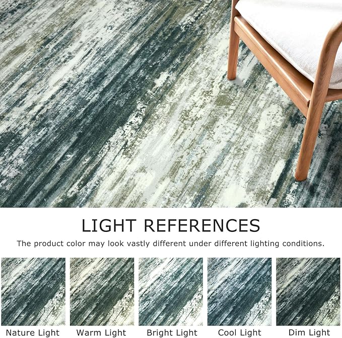 KOZYFLY Modern Abstract Hallway Runner Rug, 2x8 Kitchen Rugs Non-Slip Washable Soft Striped Runner Rugs, Print Green Yellow Carpet Runner for Entryway Bathroom Laundry Room Foyer