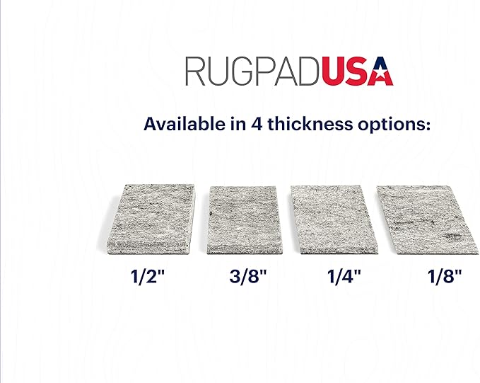 RUGPADUSA - Dual Surface - 6' Round - 3/8" Thick - Felt + Rubber - Enhanced Non-Slip Rug Pad - Adds Comfort and Protection - for Hard Surface Floors