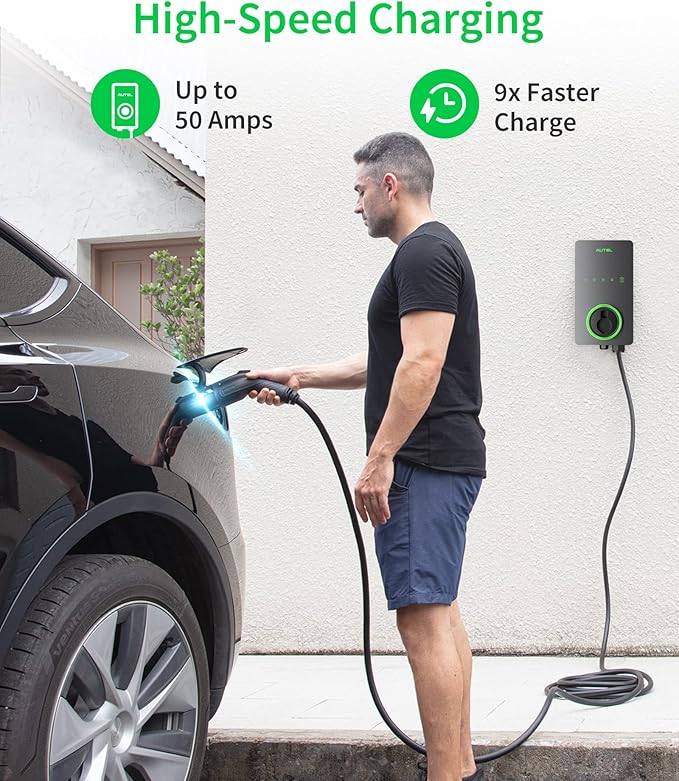 Autel Maxicharger Electric Vehicle (EV) Charger,240V Indoor/Outdoor Car Charging Station with Level 2, Dark Gray