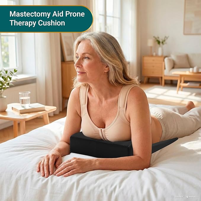 EASY SPA Medical Breast Pillow for Larger Bust Sizes(AA-C+) - Wedge Cushion for Post-Surgery, Mastectomy Aid Prone Therapy Cushion for Breast Surgery Recovery