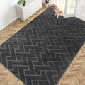 PURRUGS Easy Care Area Rug 6ft x 9ft, Non-Slip Machine Washable Entry Rug, Stain Resistant Accent Rug for Hallway, Bedroom, Living Room and Mudroom, Charcoal
